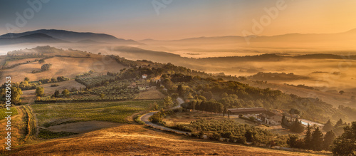 Morning Fog over Tuscan Country  Italy