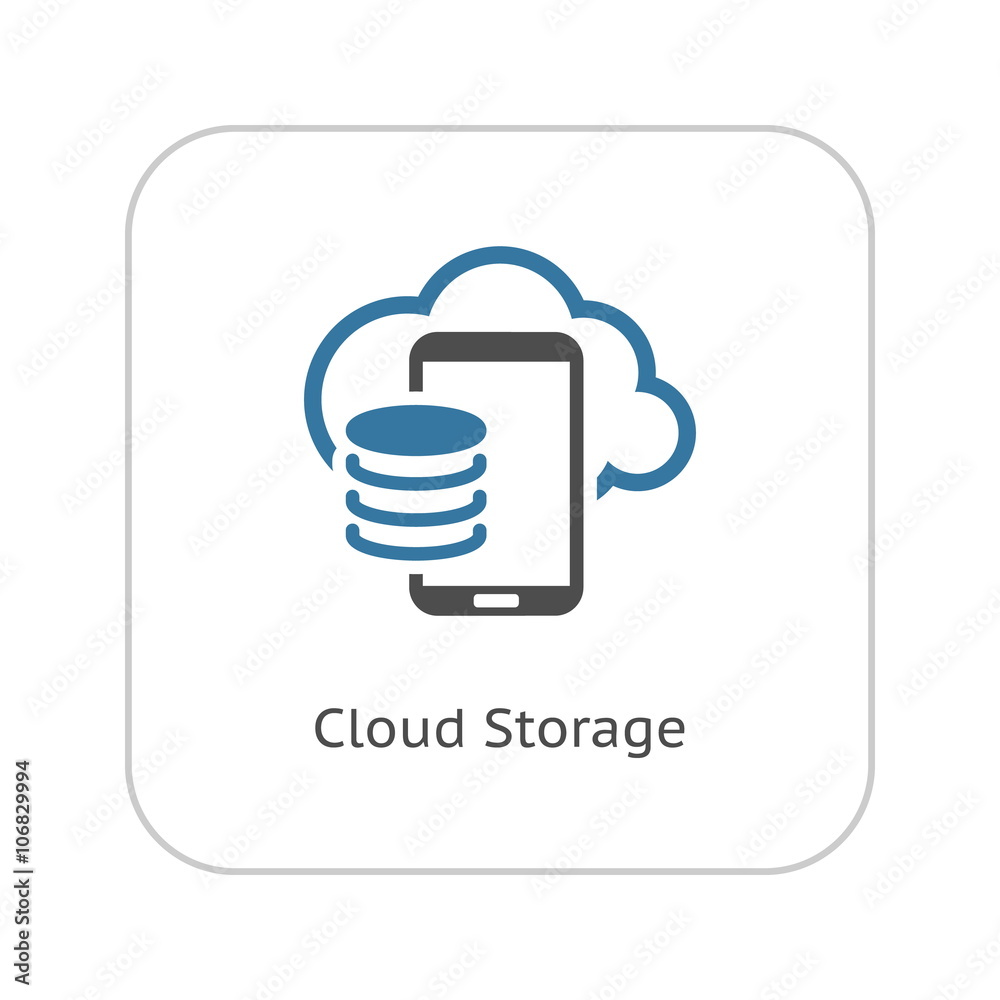 Cloud Storage Icon. Flat Design. Cloud Storage Icon. Flat Design.