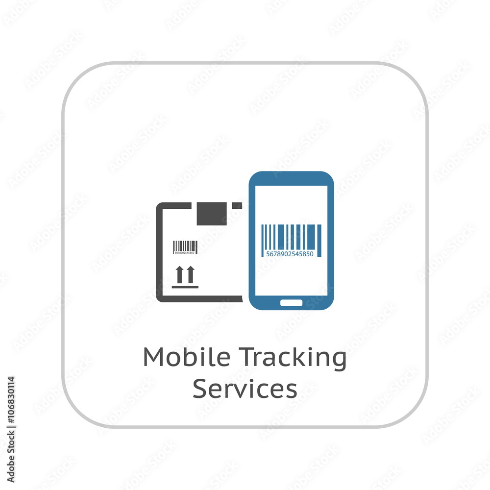 Mobile Tracking Services Icon. Flat Design. Mobile Tracking Services Icon. Flat Design.