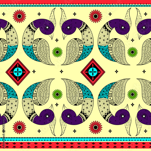Colorful Indian tribal seamless pattern