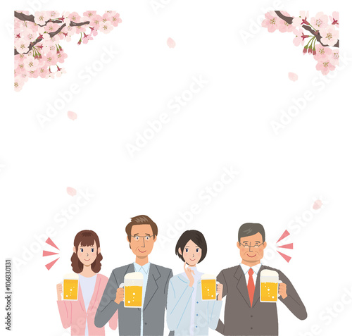 お花見　飲み会　イラスト
