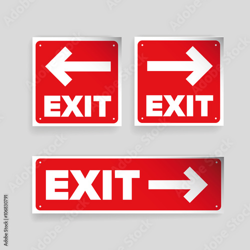 Exit sign vector red