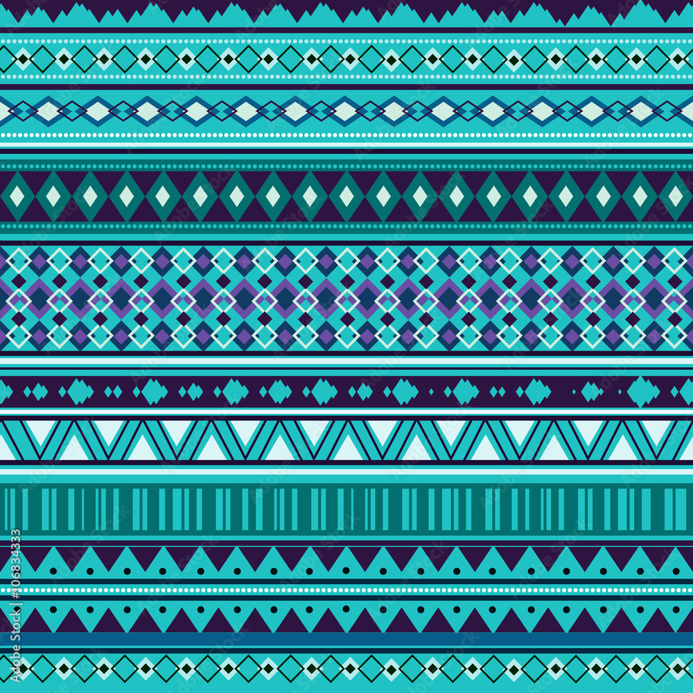 Colorful tribal geometric Aztec seamless pattern