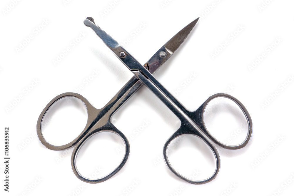 Two close up scissors nose hair isolated on white background,Nos Two close up scissors nose hair isolated on white background,Nos