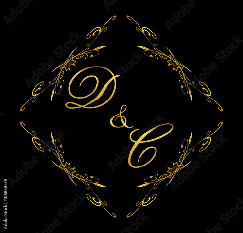 DC initial wedding with floral