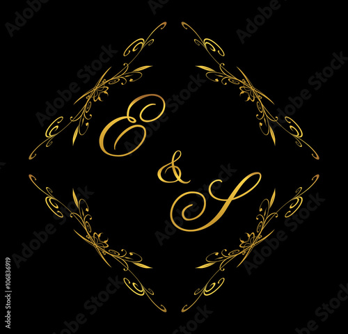 ES initial wedding with floral