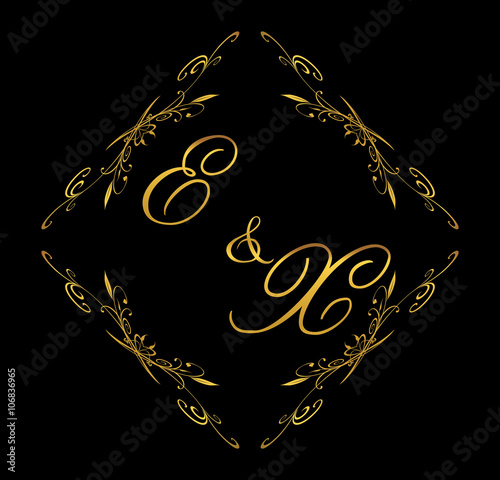 EX initial wedding with floral