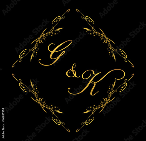 GK initial wedding with floral