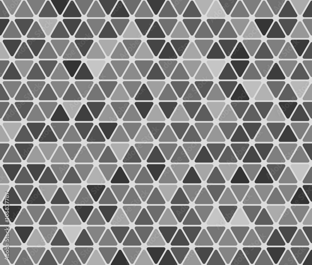 monochrome triangle pattern, mosaic picture, abstract image, editable vector illustration