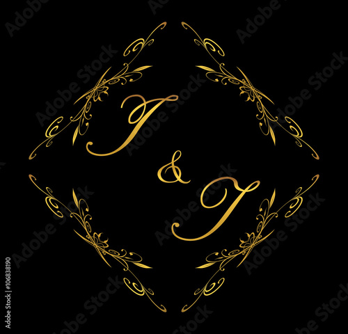 IT initial wedding with floral