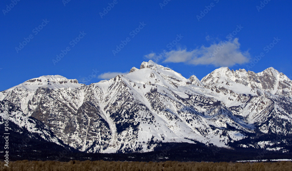 Rockchuck Peak of the Grand Teton Peaks in Grand Teton National Park