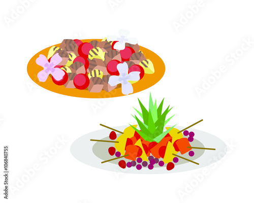 hawaiian food logo icon Vector

