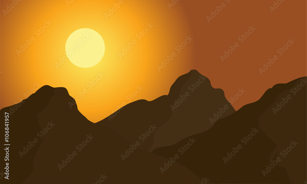 Hight mountain silhouette Hight mountain silhouette