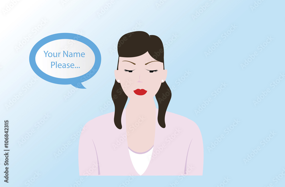 vector image of a female asking question. vector image of a female asking question.