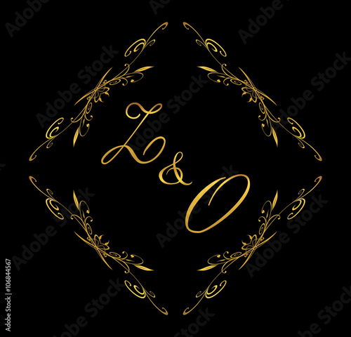 ZO initial wedding with floral photo