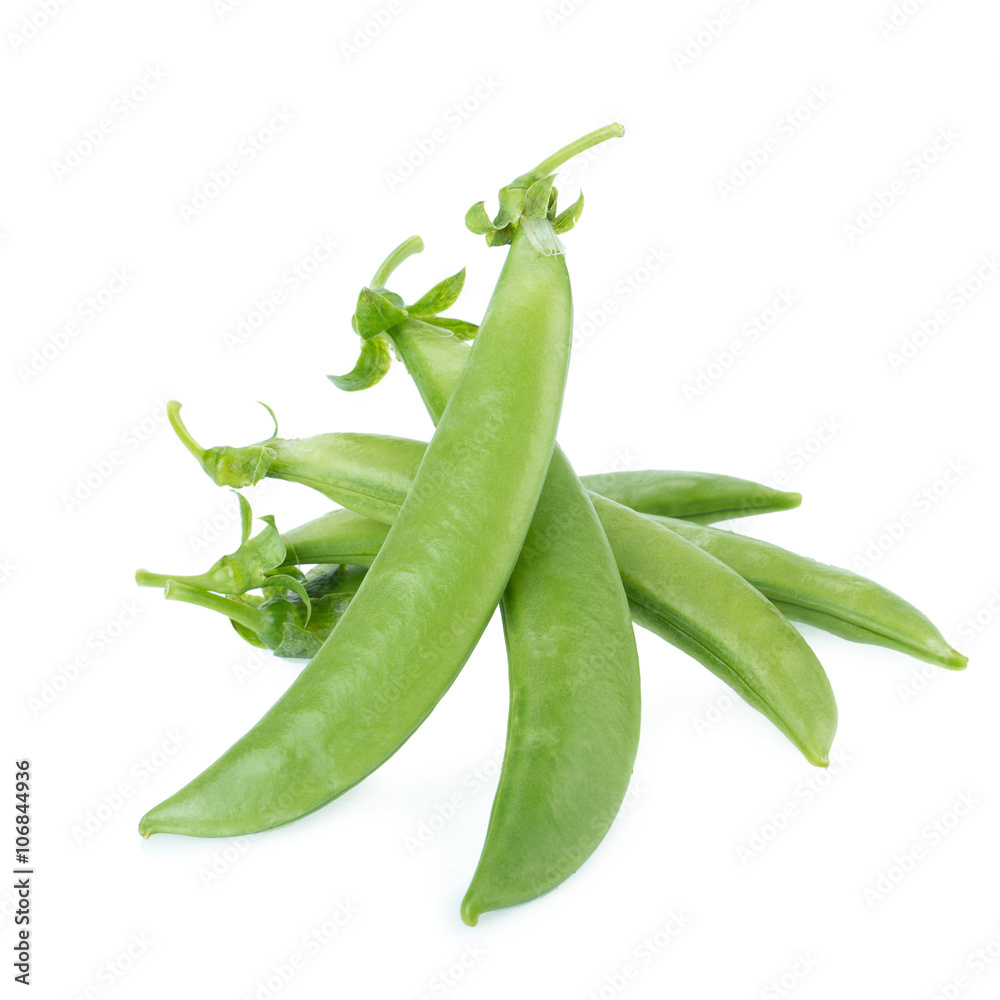 sweet fresh green peas isolated on white background sweet fresh green peas isolated on white background
