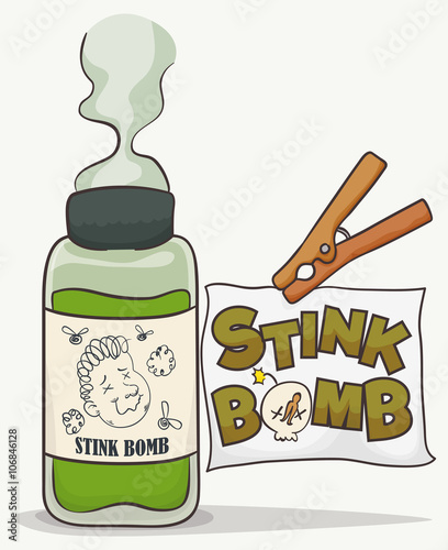 Stink Bomb Ready to be Launched, Vector Illustration