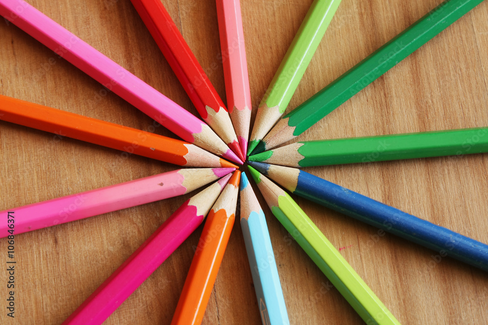 Naklejka premium Set of color pencils