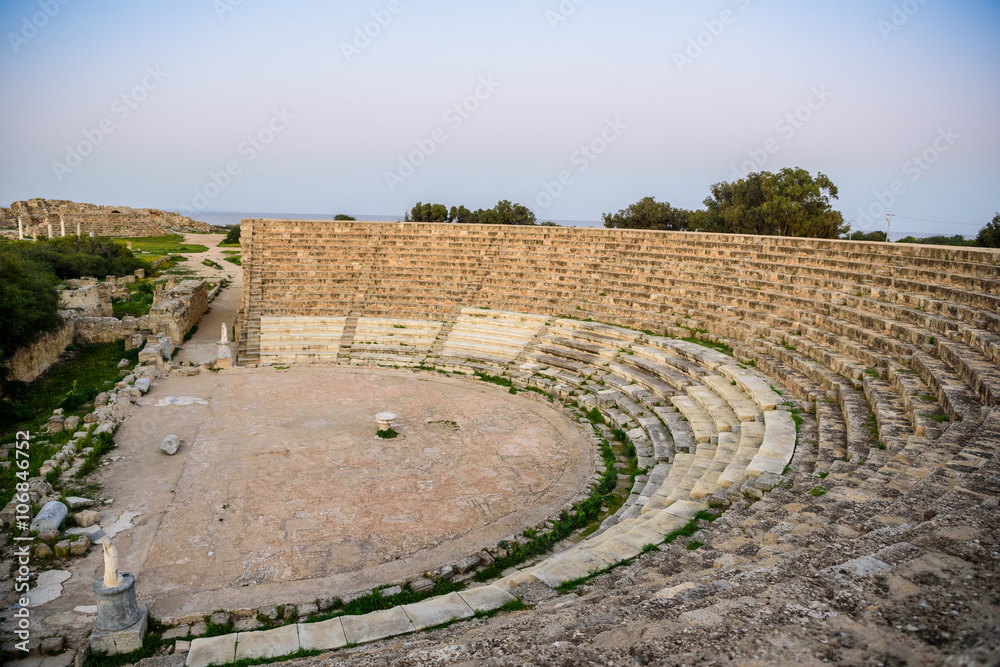 Amphitheater in ancient city of Salamis, Northern Cyprus.