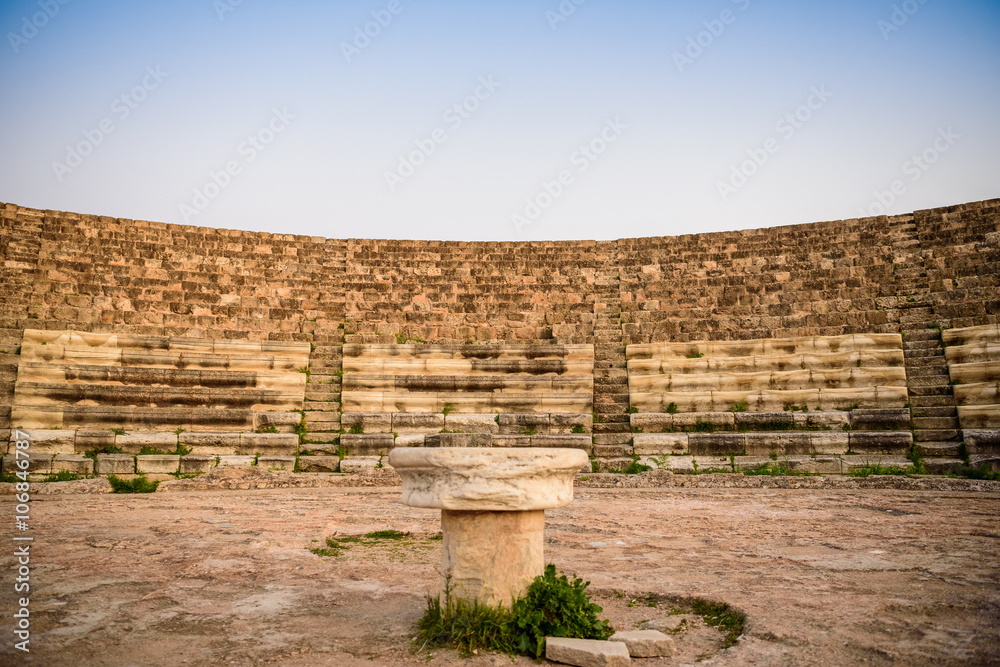 Amphitheater in ancient city of Salamis, Northern Cyprus.