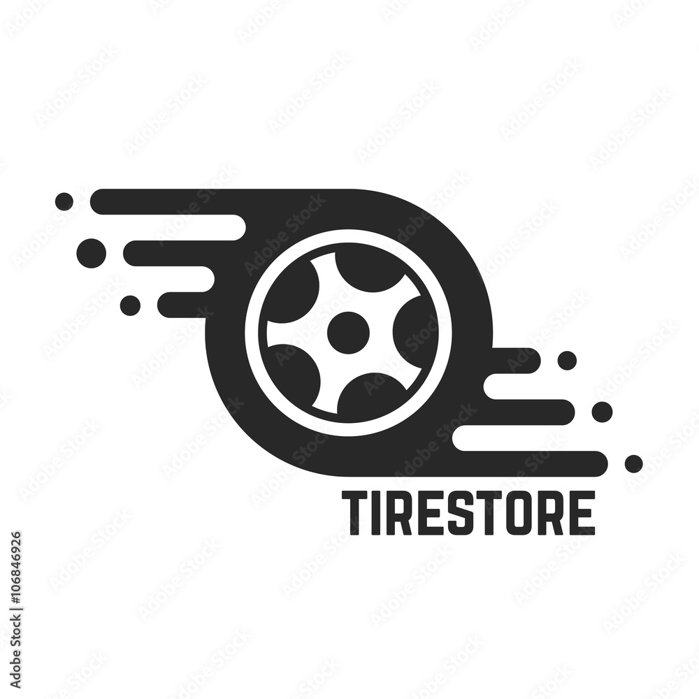tire store with abstract tyre