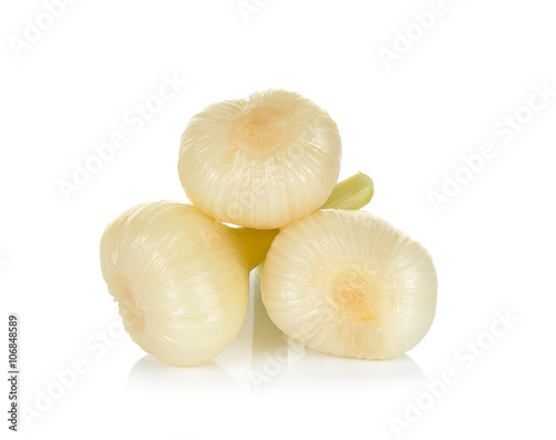 Pickled Onions Isolated on the White