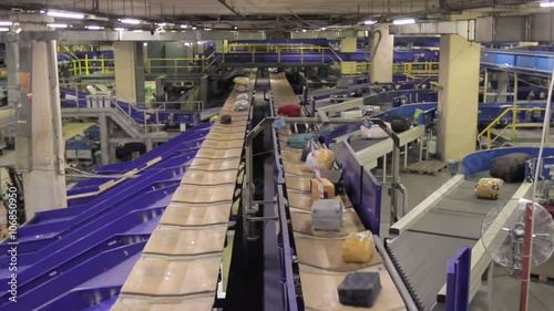 Luggage handling conveyor belt at an airport