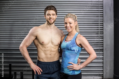 Athletic couple posing