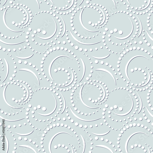 Decorative seamless pattern in light blue tone. Elegant, embossed effect texture vector design. Simple to edit, without gradient, three colors.