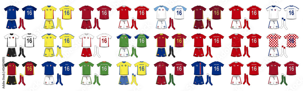 Obraz premium Generic Kits National Teams of Europe