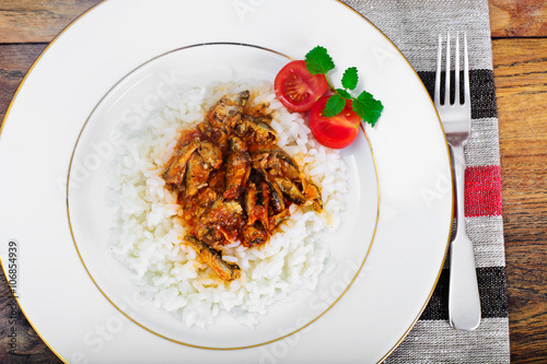 Rice with Canned Fish in Tomato Sauce