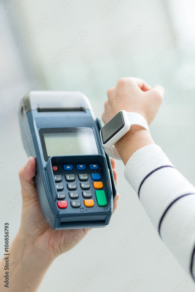Customer pay by smart watch by NFC Customer pay by smart watch by NFC