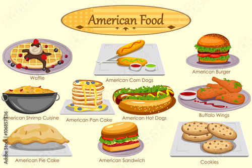 Collection of delicious American food