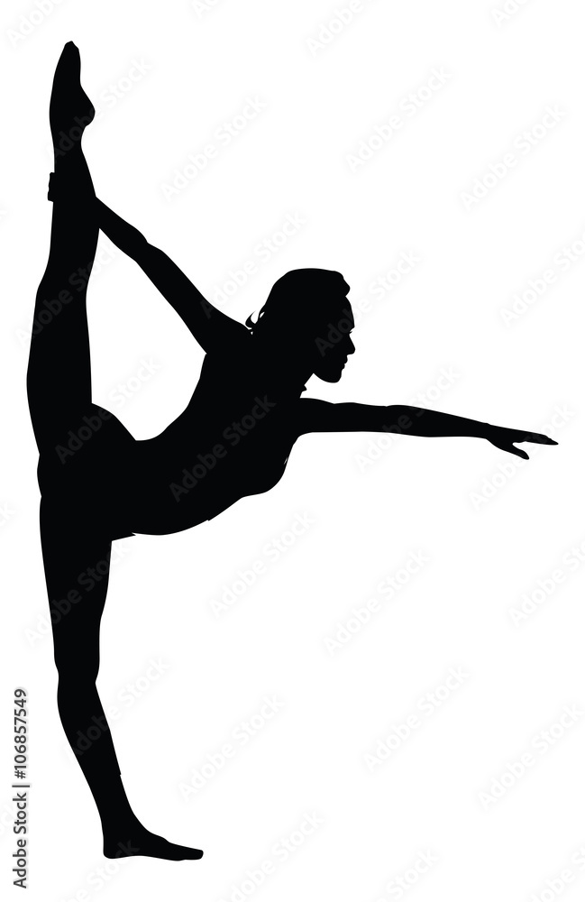 Fototapeta premium Set of Yoga Silhouette