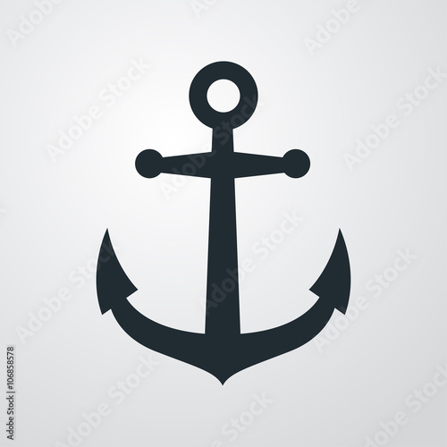 Icono plano ancla en fondo degradado