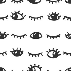 Fototapete Augenmuster Wache und Schlafende Augen Muster  © Crazy nook