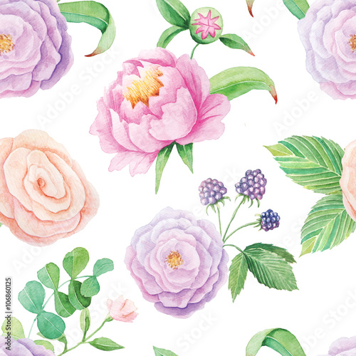 Seamless pattern with flowers