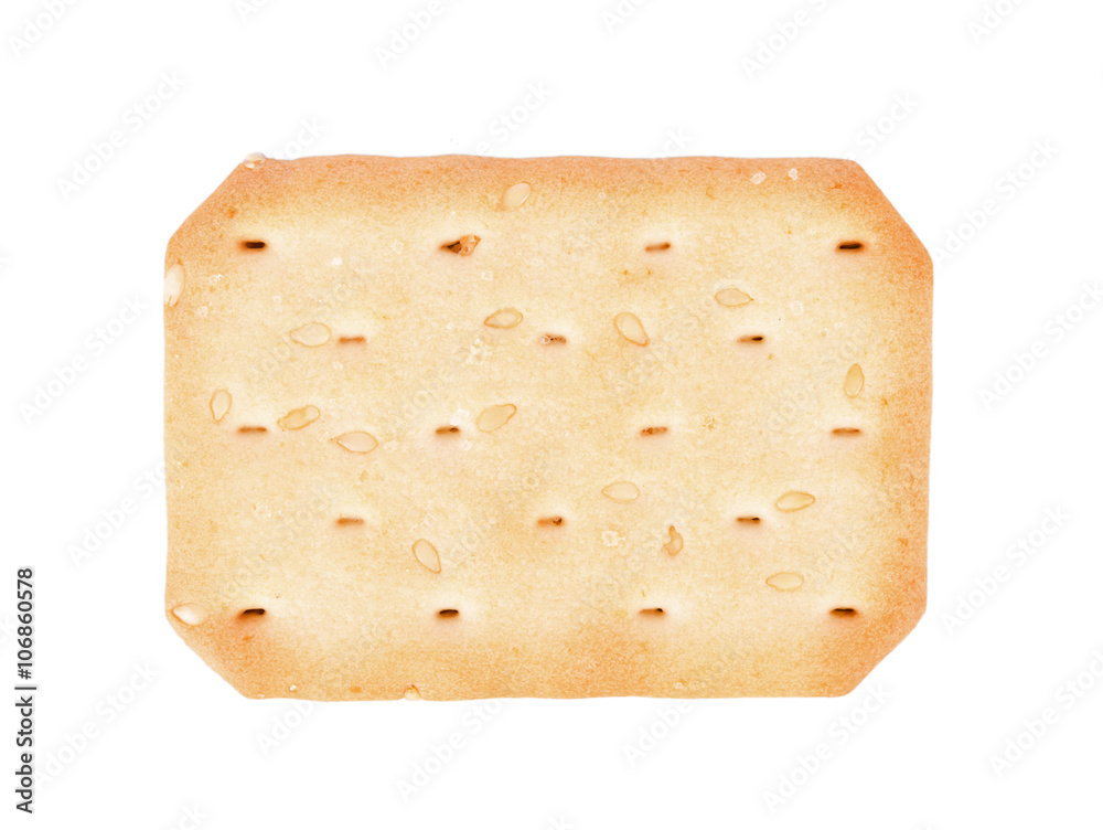 Biscuits with sesame seed on white background