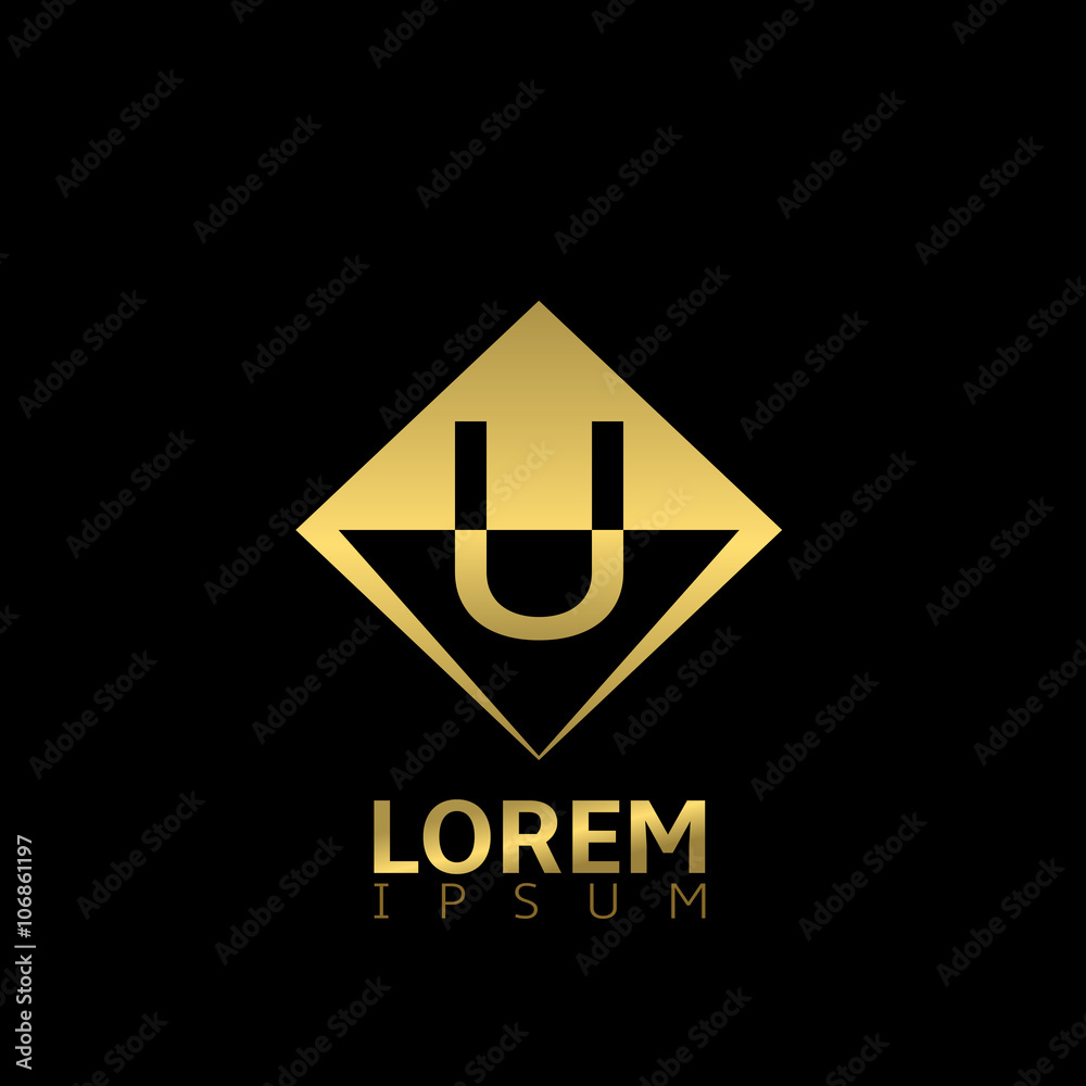 Obraz premium Golden U letter