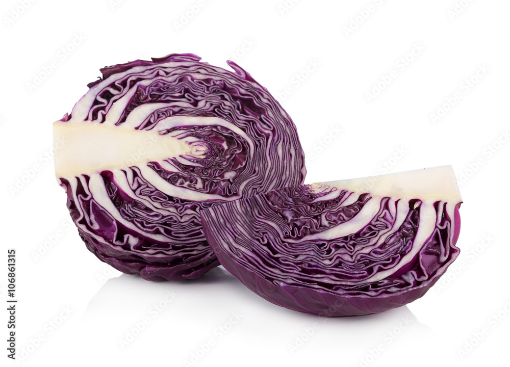 Fototapeta premium Purple cabbage isolated on white background