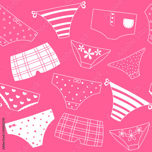 Seamless pattern with cute panties 