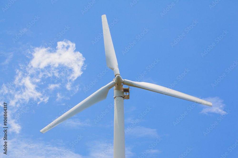 view of windturbine producing alternative energy with a clear blue sky horizontal
view of windturbine producing alternative energy with a clear blue sky horizontal