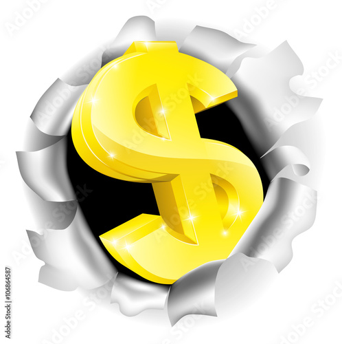Dollar Sign Bursting Backgr...