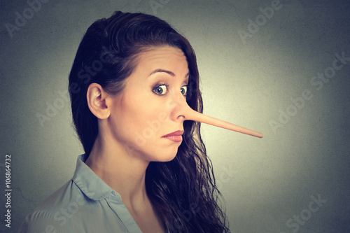 Woman with long nose. Liar ...