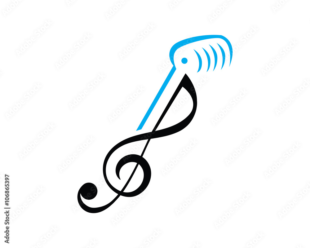 Modern Music Logo Symbol - Guitar Clef Modern Music Logo Symbol - Guitar Clef