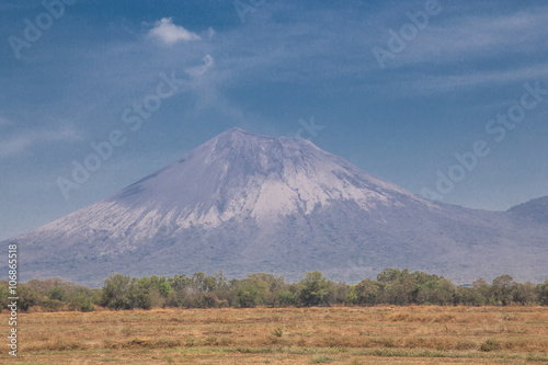 telica volcano view as background on blue sky, Leon, Nicaragua, Centralamerica