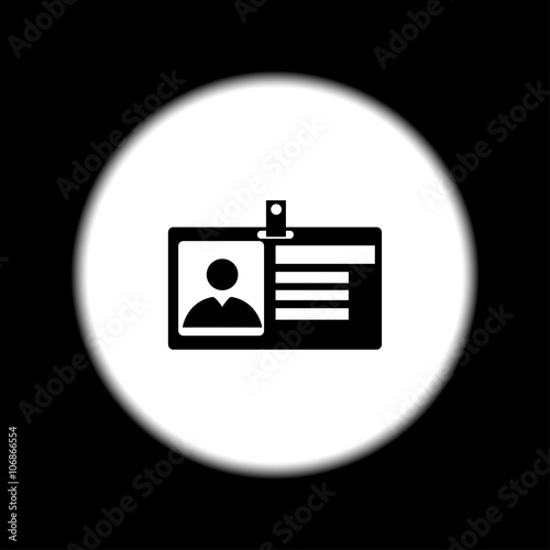 Identification card icon. Flat design style.