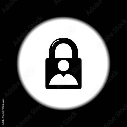lock icon. Flat design style.