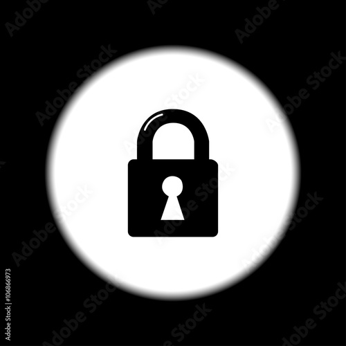 lock icon. Flat design style.