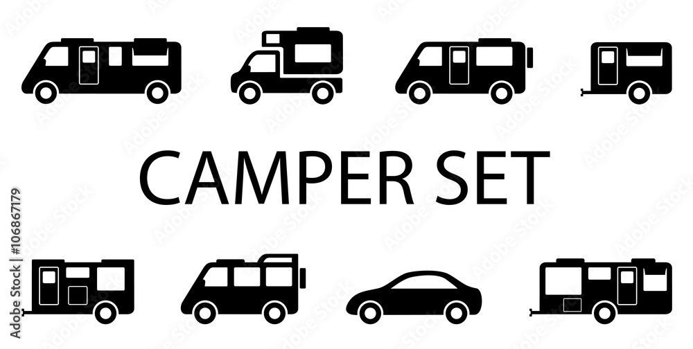 camper van icons camper van icons